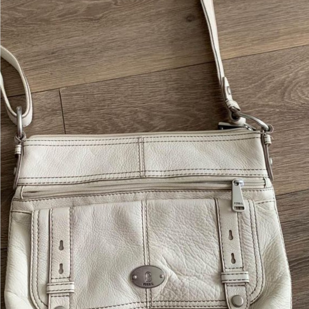 Fossil cream Genuine Leather Crossbody Shoulder Bag - Picture 2 of 7